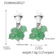 F039-Boucles d'oreilles en verre vert acier Image6