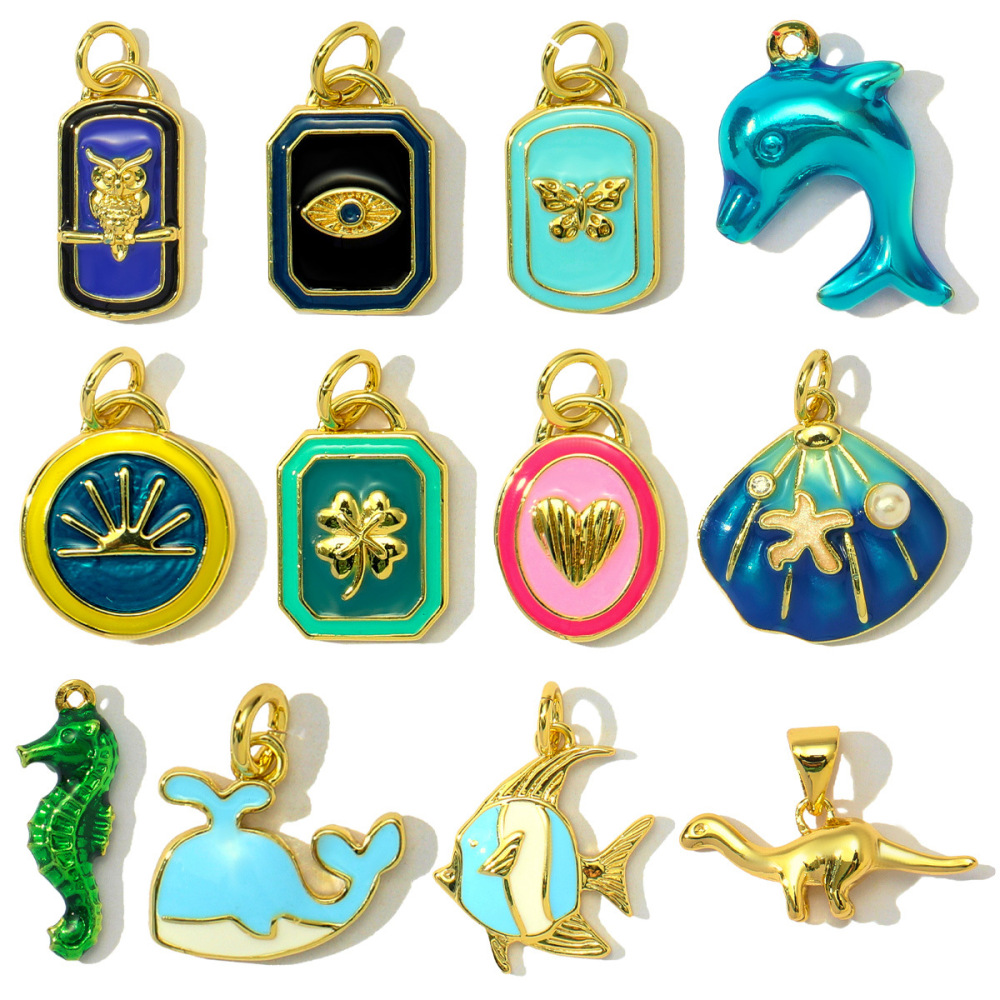 Pendentif Femme En Acier Inoxydable Doré, Motif Tortue De Vacances (1 Pièce) Image5
