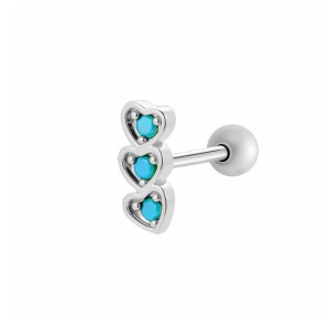 Boucle D'Oreille Piercing En Forme De Cœur En Cuivre Doré Et Zircon h5 