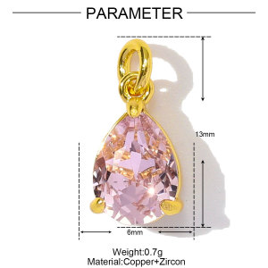 Pendentif Femme En Acier Inoxydable Doré, Étanche, En Forme De Goutte, Collection Diy, 1 Pièce h5 Image2