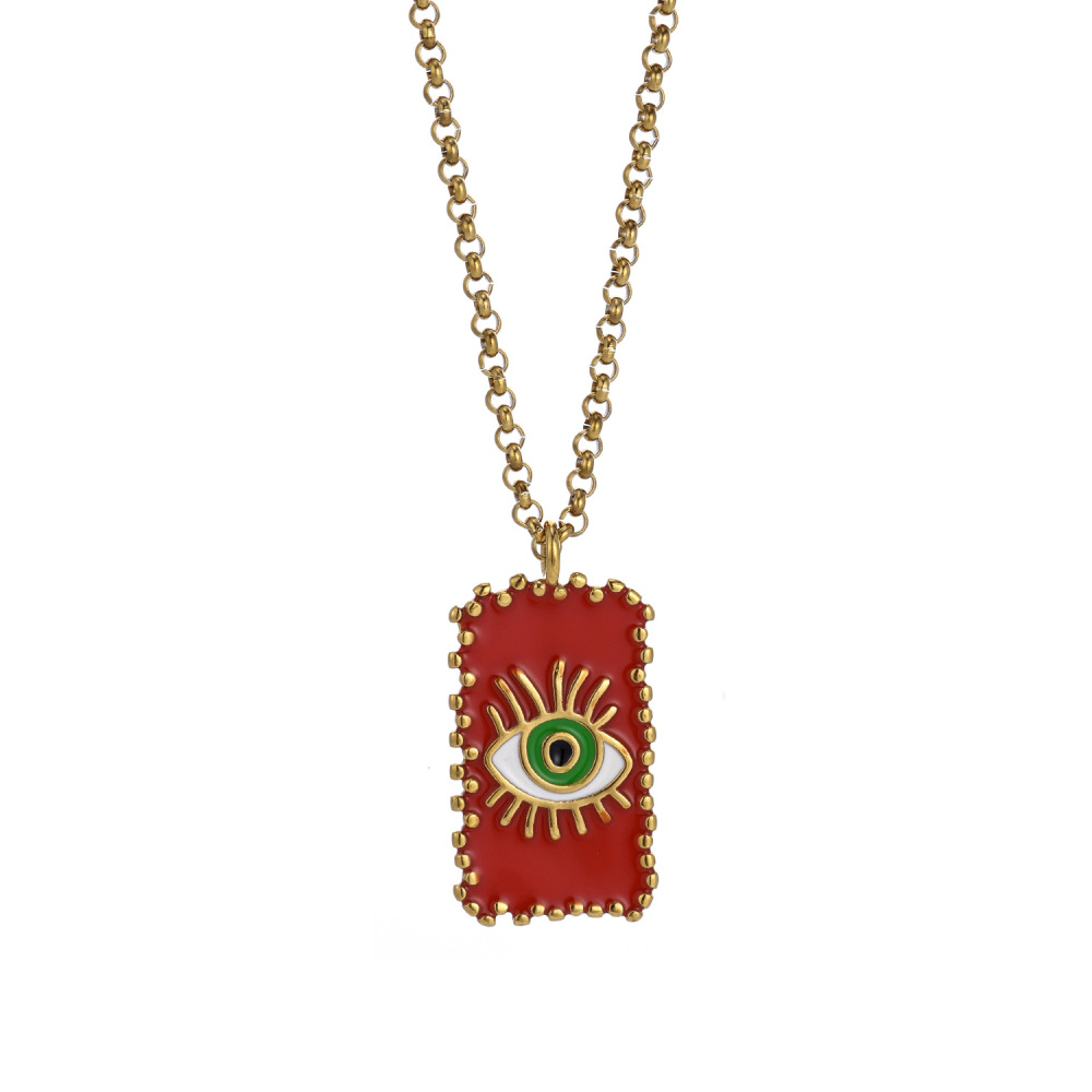 Collier Pendentif Classique Pour Femme, En Acier Inoxydable Étanche, Couleur Or, Avec Motif Tarot (1 Pièce) h5Image5