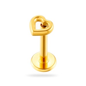 Boucle D'Oreille Piercing En Alliage De Titane Couleur Or En Forme De Cœur h5 