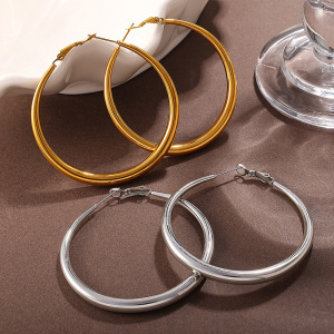 1 Paire De Boucles D'Oreilles Créoles Basiques h5 Image2