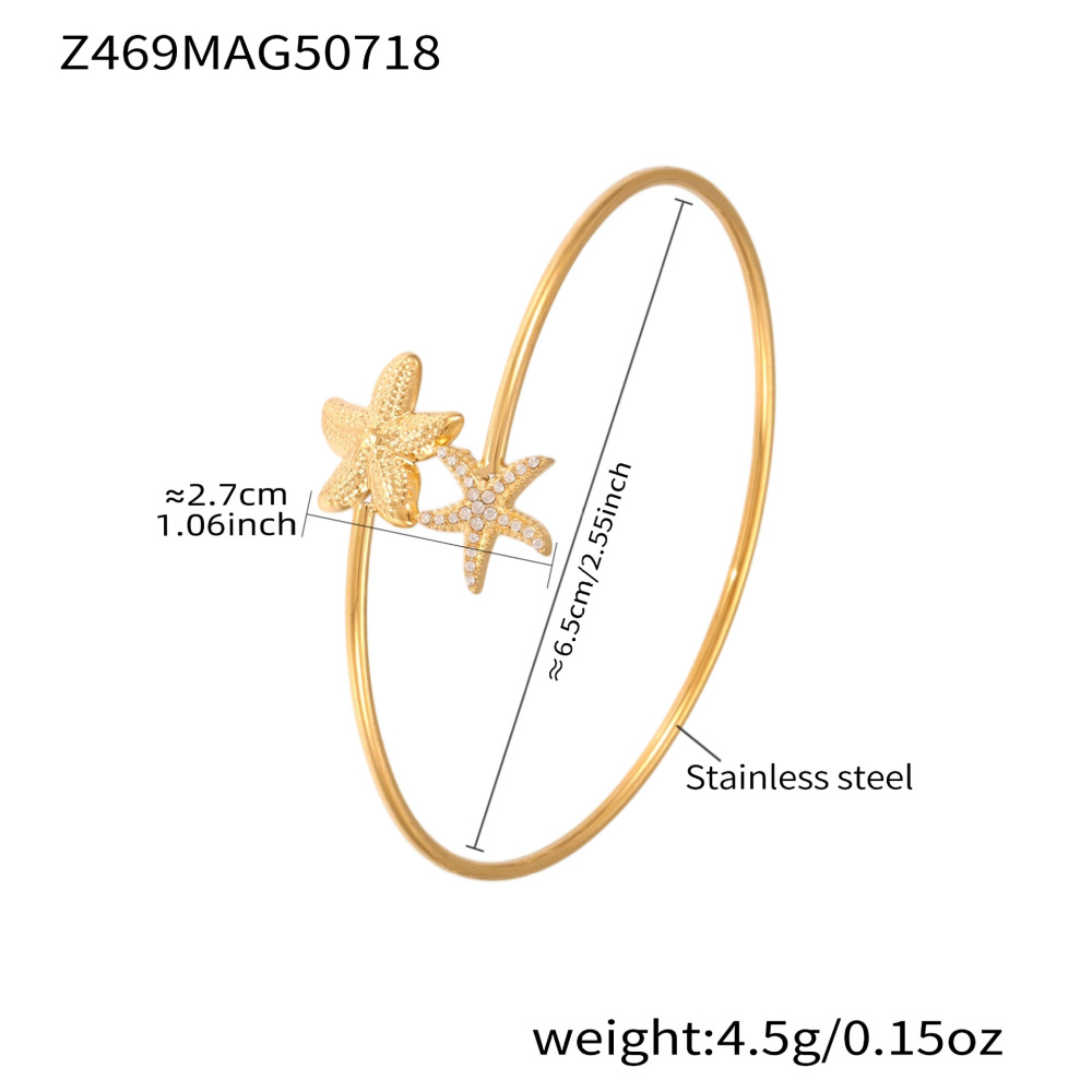 Bracelet Jonc Délicat En Acier Inoxydable, Imperméable, Couleur Or, Orné De Zircon Et D'Un Motif D'Insectes (1 Pièce) 