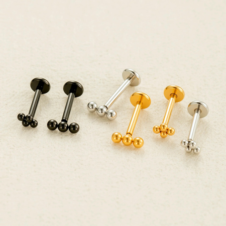 1 boucle d'oreille piercing femme Daily Ball en acier inoxydable étanche couleur or