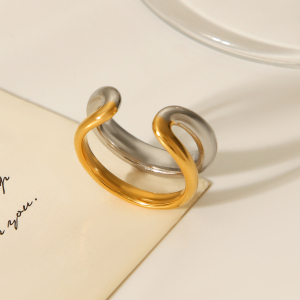 Bague Simple Et Élégante Au Quotidien, En Acier Inoxydable Imperméable, De Forme Irrégulière. h5 Image8