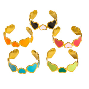 Bracelet Simple Et Étanche En Acier Inoxydable Pour Femme, En Forme De Cœur, À Porter Au Quotidien. h5 Image5