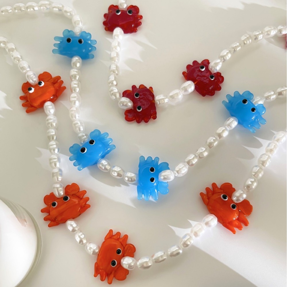 Collier De Perles De Crabe Émaillé 1 Pièce h5Image5