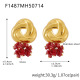 F1487-Boucles d'oreilles en pierre rouge dorée Image5
