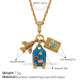 Collier carré à double boucle PJ832G-XL574,7MM Image7