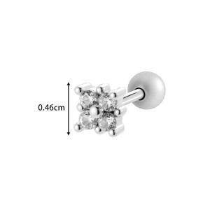Boucle D'Oreille Piercing En Forme De Fleur, Couleur Cuivre Et Or, Zircone h5 Image2
