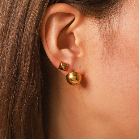 1 paire de boucles d'oreilles puces pour femme, en acier inoxydable imperméable, couleur or, de forme simple et irrégulière