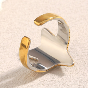 Bague Tendance Moderne En Acier Inoxydable Multicolore À Motif Étoile (1 Pièce) h5 Image3