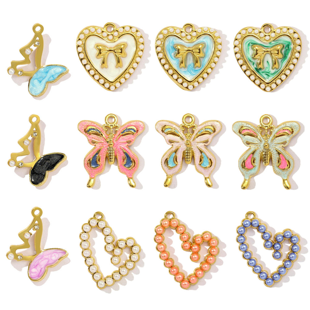 Pendentif Papillon Diy En Acier Inoxydable Étanche Couleur Or Pour Femme (1 Pièce) - Collection Romantique Image5