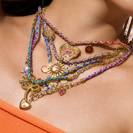 Collier tressé pour femme, 1 pièce, en acier inoxydable brillant, étanche, couleur or