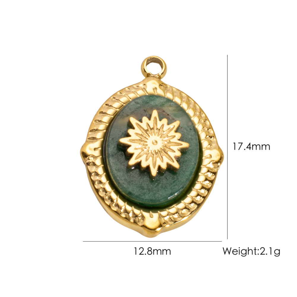 Pendentifs Rétro Irréguliers En Pierre Naturelle Pour Femme, 1 Pièce 