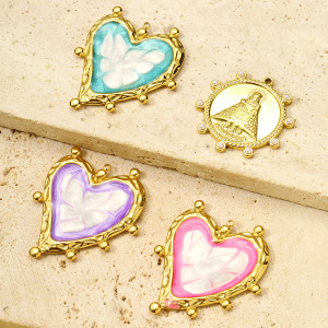 Pendentif Femme En Forme De Cœur, En Acier Inoxydable Étanche, Couleur Or, À Faire Soi-Même (1 Pièce), Collection Romantique h5 Image4