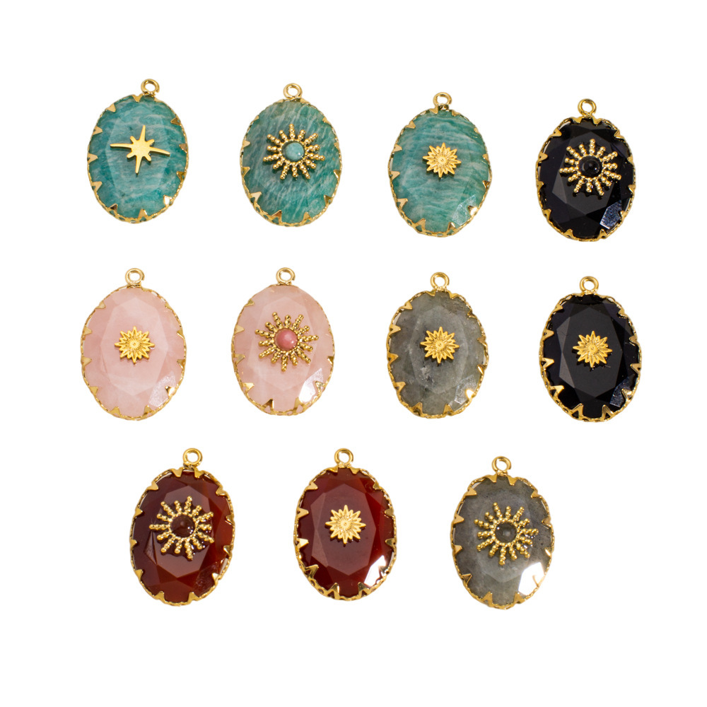 Pendentif Romantique Élégant En Forme Irrégulière En Pierres Naturelles Pour Femme, 1 Pièce h5Image5