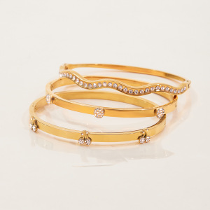 Bracelet Jonc Délicat En Acier Inoxydable Doré, Couleur Cerise, Pour Femme (1 Pièce) h5 Image4