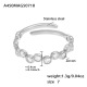 Bague en acier A450 avec zircone blanche/N°7 Image2