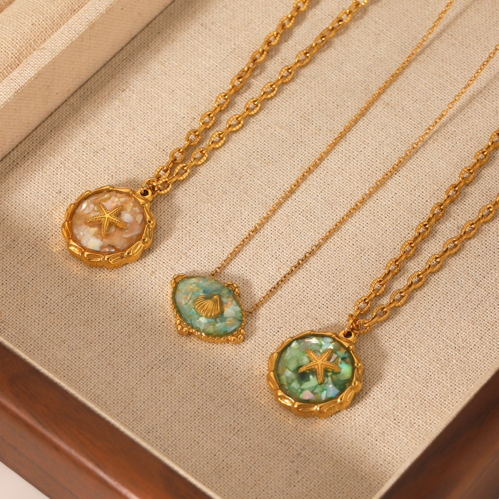 Collier Pendentif Femme En Forme De Tortue De Vacances, En Acier Inoxydable Étanche Couleur Or Image4