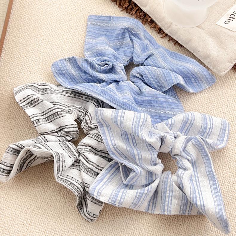 1 Chouchou Décontracté En Toile Bleue Pour Femme Image3