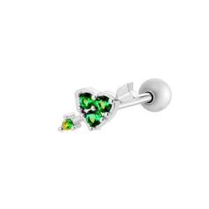 Boucle D'Oreille Piercing En Forme De Cœur En Cuivre Doré Et Zircon h5 