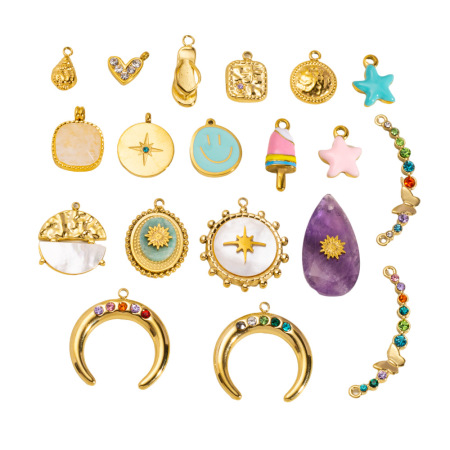 1 paire de pendentifs pour femmes, mignons et en forme de fer à cheval, en acier inoxydable étanche, de la collection Simple Series