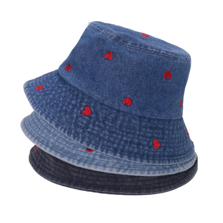1 chapeau simple en coton pour femme, motif cœur mignon