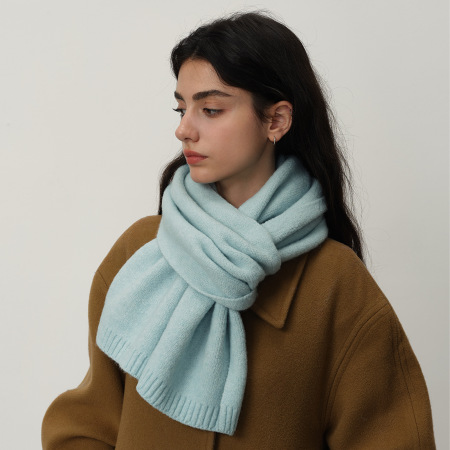 Écharpe d'hiver décontractée en polyester de couleur unie pour femme, 1 pièce