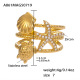 A861-Bague étoile de mer dorée en zircon/N°7