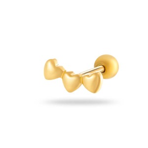 Boucle D'Oreille Piercing En Forme De Cœur Et De Fleur, Couleur Cuivre Et Or, Zircone h5 