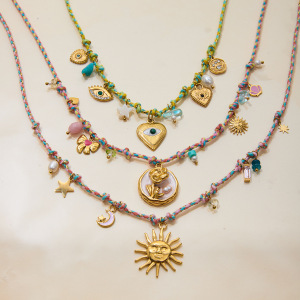 Collier Tressé Pour Femme, 1 Pièce, En Acier Inoxydable Polychrome, Couleur Or, Étanche. h5 Image7
