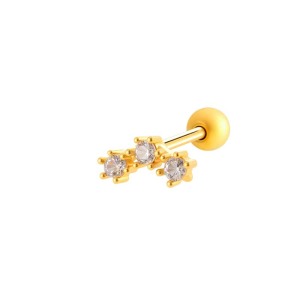 Boucle D'Oreille Piercing Papillon En Cuivre Doré Et Zircon h5 