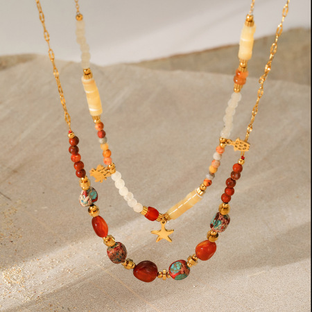 Collier de perles en pierre naturelle 1 pièce