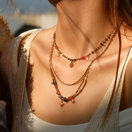 Collier de perles en pierre naturelle 1 pièce