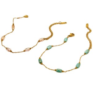 Bracelet Chaîne Élégant Et Luxueux En Acier Inoxydable Étanche Pour Femme (1 Pièce) h5 Image5