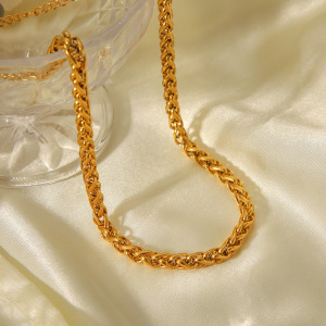 1 Collier À Maillons Quotidiens En Acier Inoxydable Étanche Couleur Or Pour Femme h5 Image4