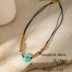 Ensemble De Colliers En Pierres Naturelles De La Série Ethnique h5