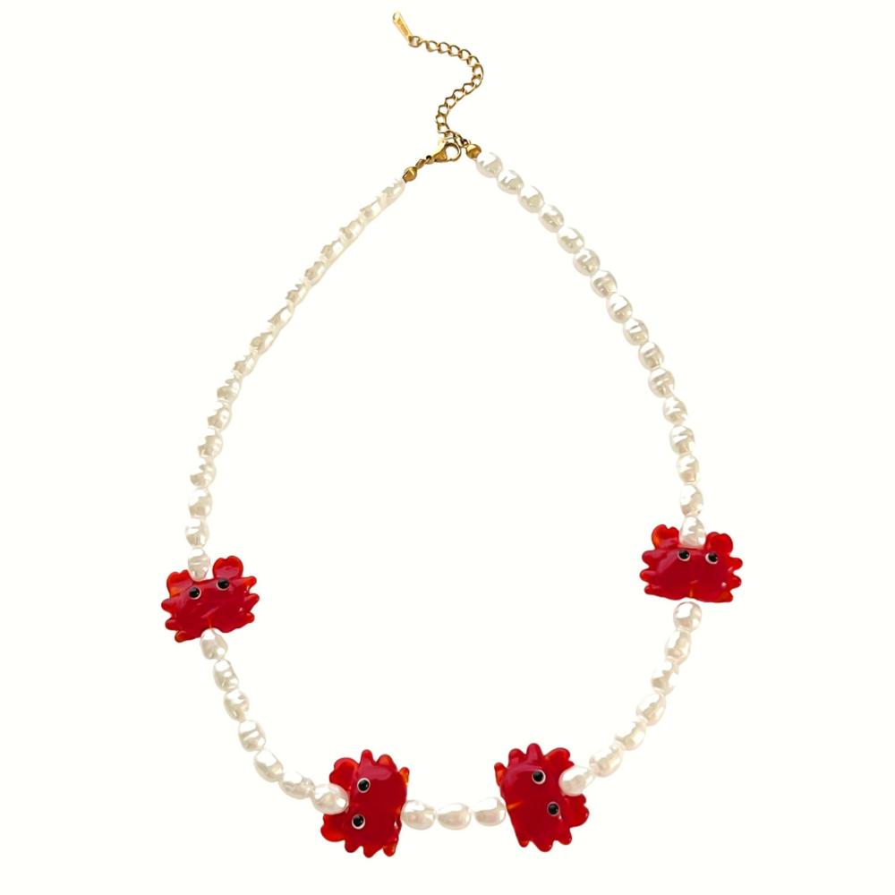 Collier De Perles De Crabe Émaillé 1 Pièce