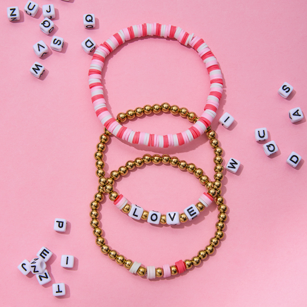 Bracelet De Perles Pour Femme, 1 Pièce, En Pâte Polymère Et Acier Inoxydable, Étanche. Image6