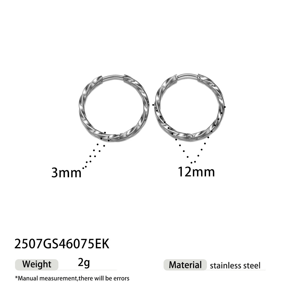 1 Paire De Boucles D'Oreilles Créoles En Acier Inoxydable Étanche Couleur Or