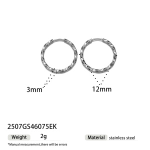 1 Paire De Boucles D'Oreilles Créoles En Acier Inoxydable Étanche Couleur Or h5