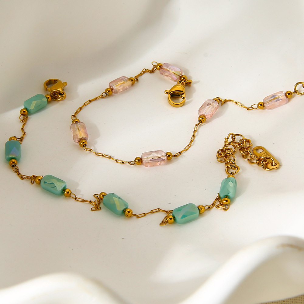 Bracelet Chaîne Élégant Et Luxueux En Acier Inoxydable Étanche Pour Femme (1 Pièce) Image2