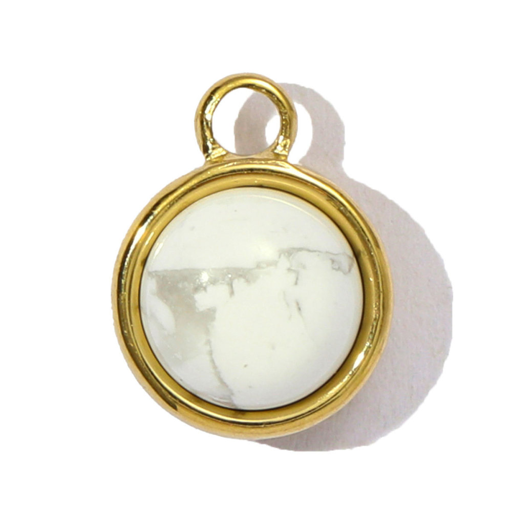 Pendentif Rond Classique En Pierres Naturelles Pour Femme, 1 Pièce 