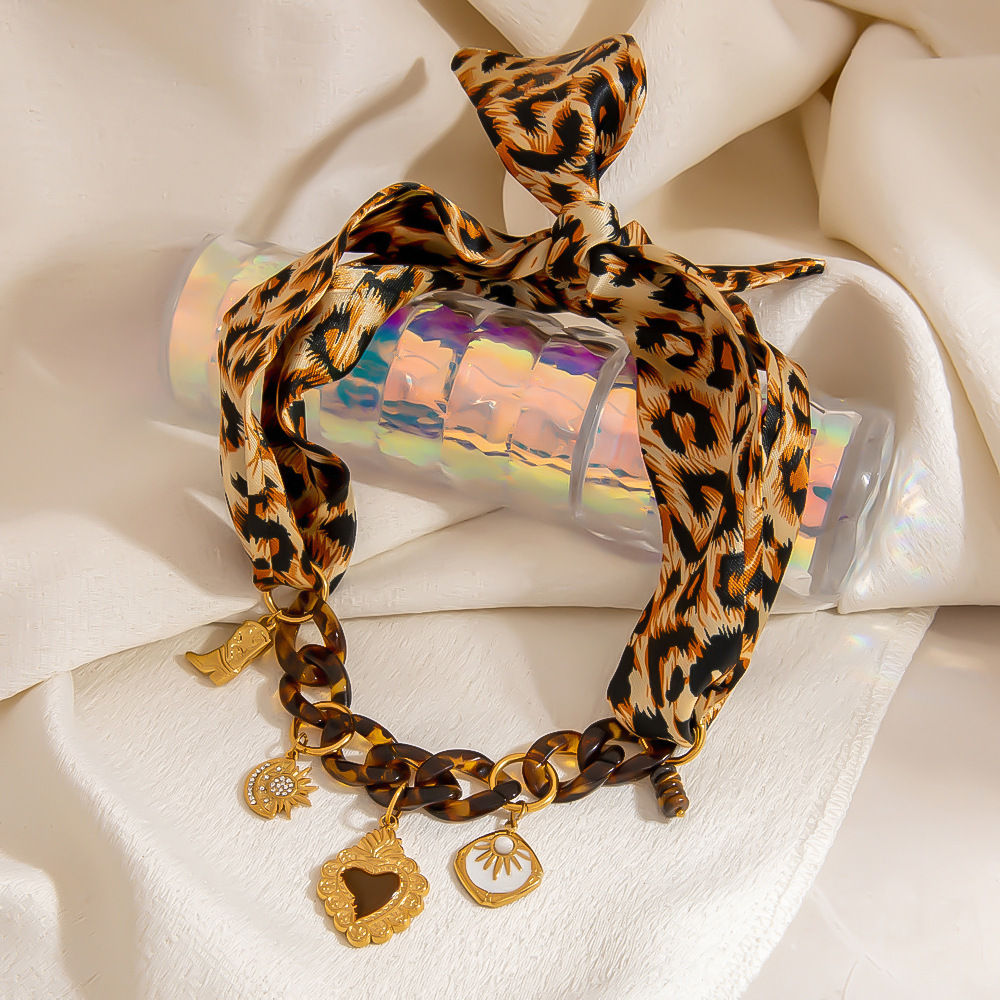 Collier Pendentif En Tissu Léopard 1 Pièce h5Image4