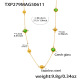 TXP279-Collier en pierre de verre vert doré 80+5 cm Image2