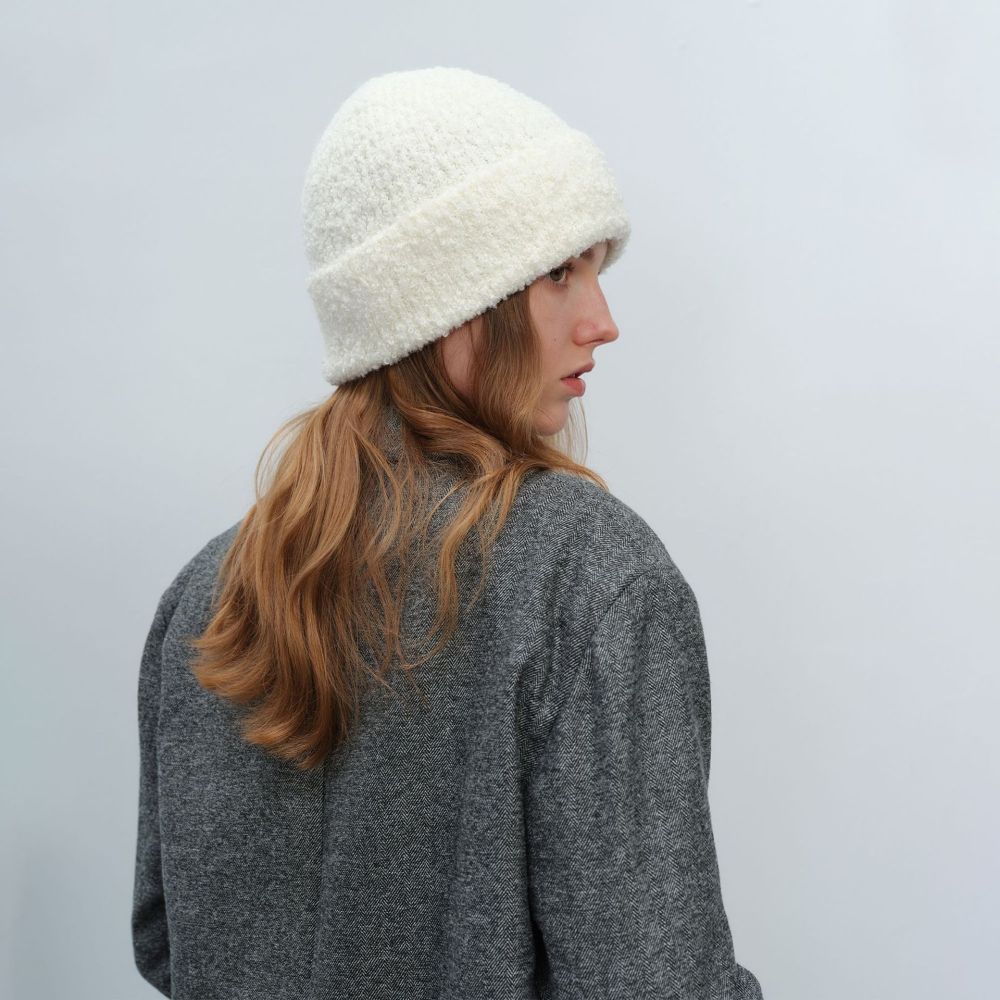1 Chapeau En Peluche Pour Femme En Polyester De Couleur Unie 