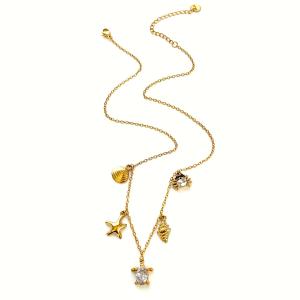 Collier Pendentif Oceanic En Acier Inoxydable Étanche Couleur Or (1 Pièce) h5 Image5