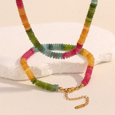 Collier élégant en perles et pierres naturelles pour femme, 1 pièce